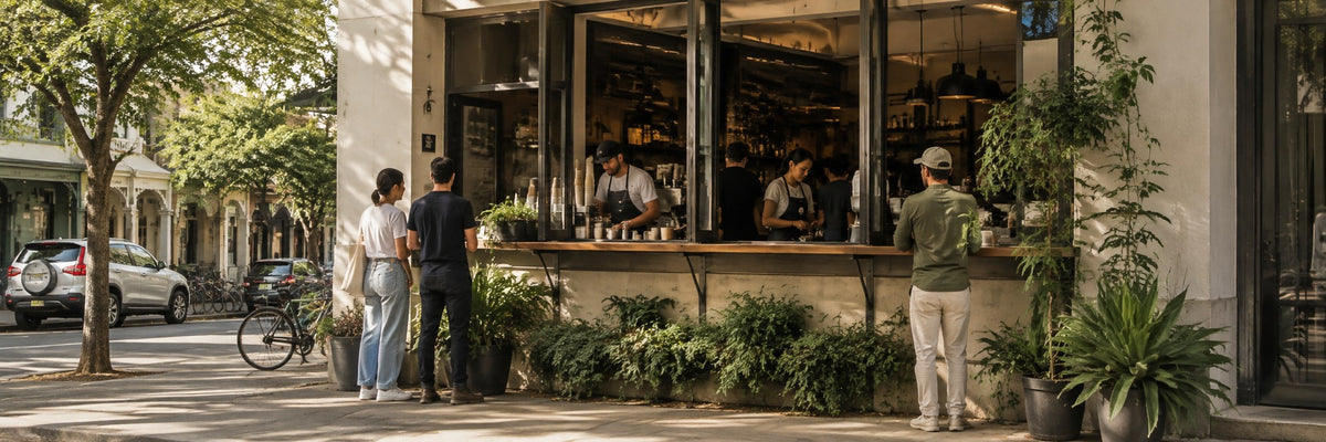 オーストラリアのカフェの店先